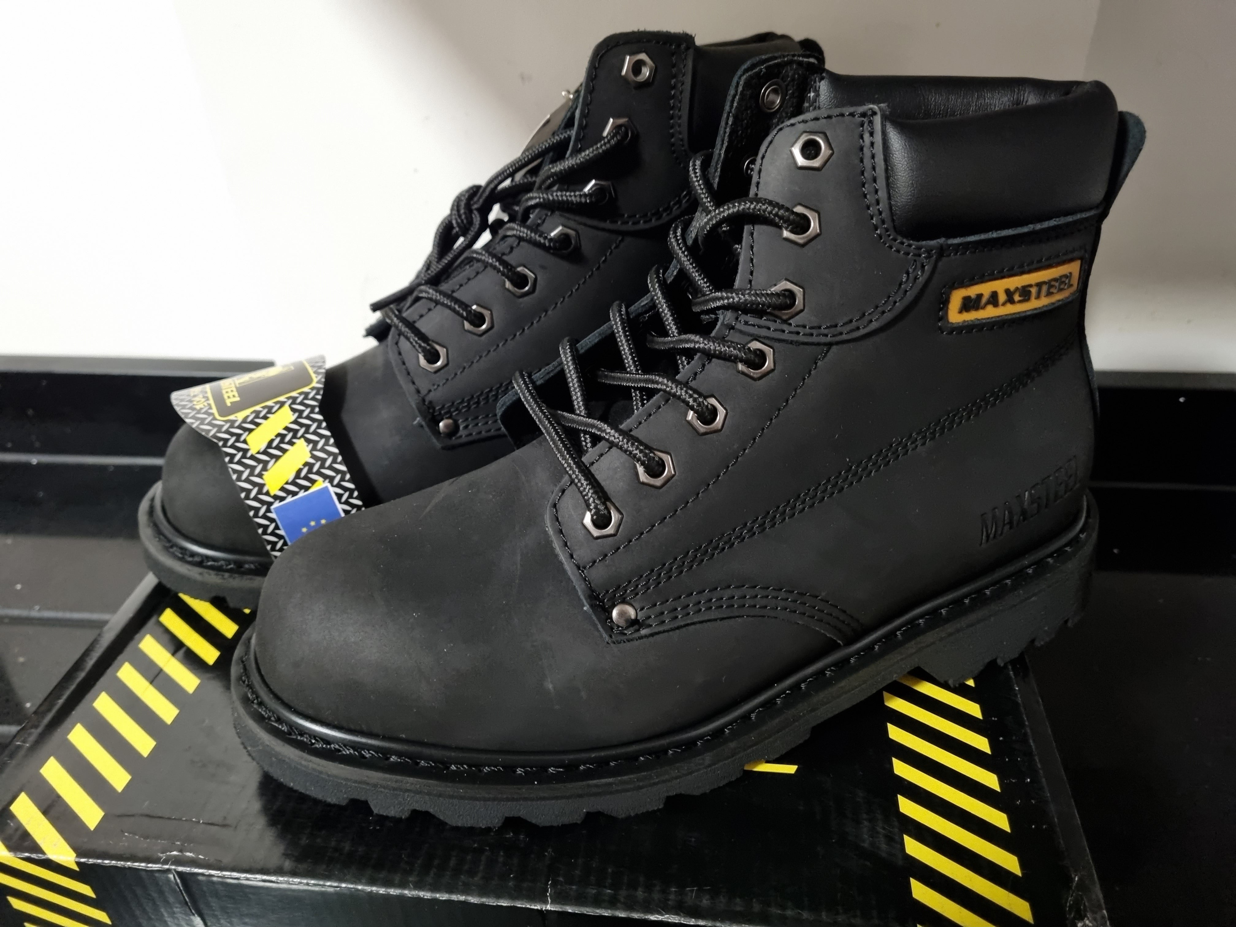 Safety Boot - Leather Lace up By Maxsteel â blackmansshoes