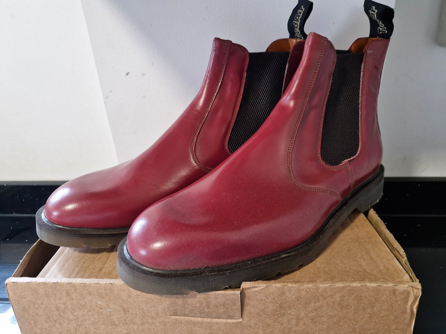 Chelsea Boot by Tredair - Cherry Leather Size 13