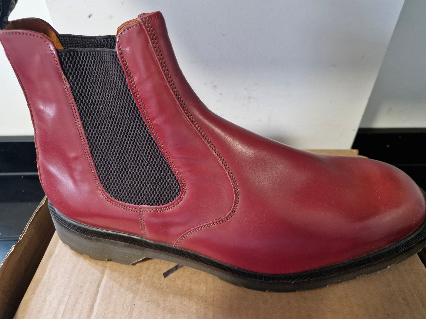 Chelsea Boot by Tredair - Cherry Leather Size 13
