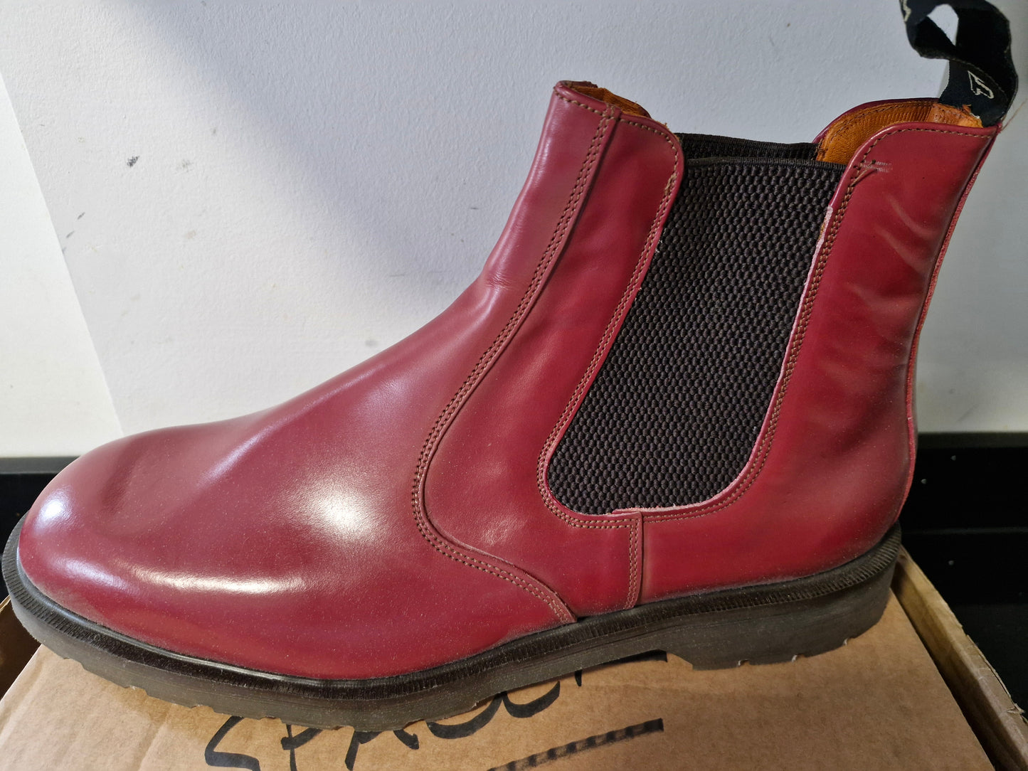 Chelsea Boot by Tredair - Cherry Leather Size 13