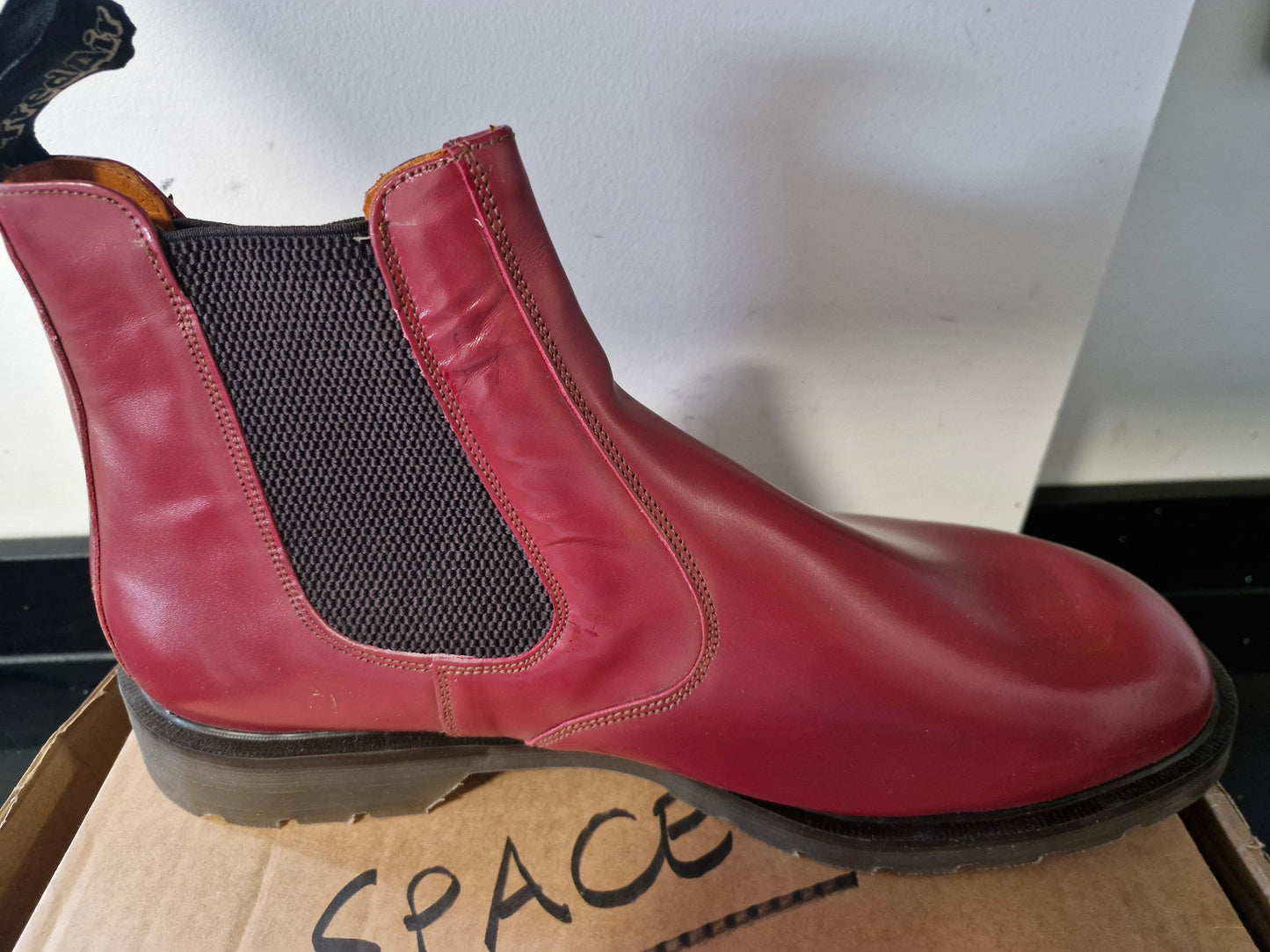 Chelsea Boot by Tredair - Cherry Leather Size 13