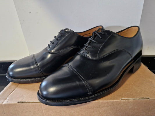 Sanders - Black Leather Oxford Shoe Narrow Toe