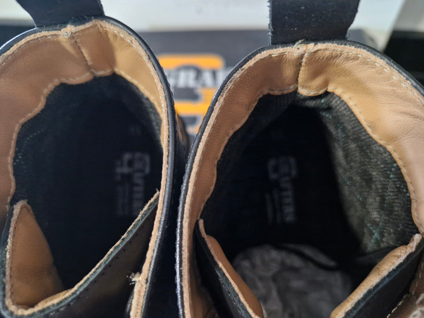 Stable Boot - Grafters 6 Eye Lace Up Black Leather Brogue Boot (M792A)