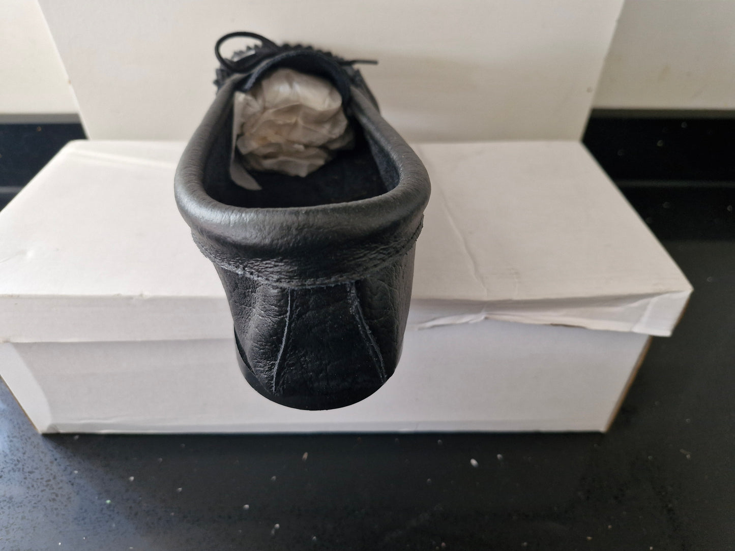 Mokkers Black Soft Leather Moccasin Shoes (MS081A)