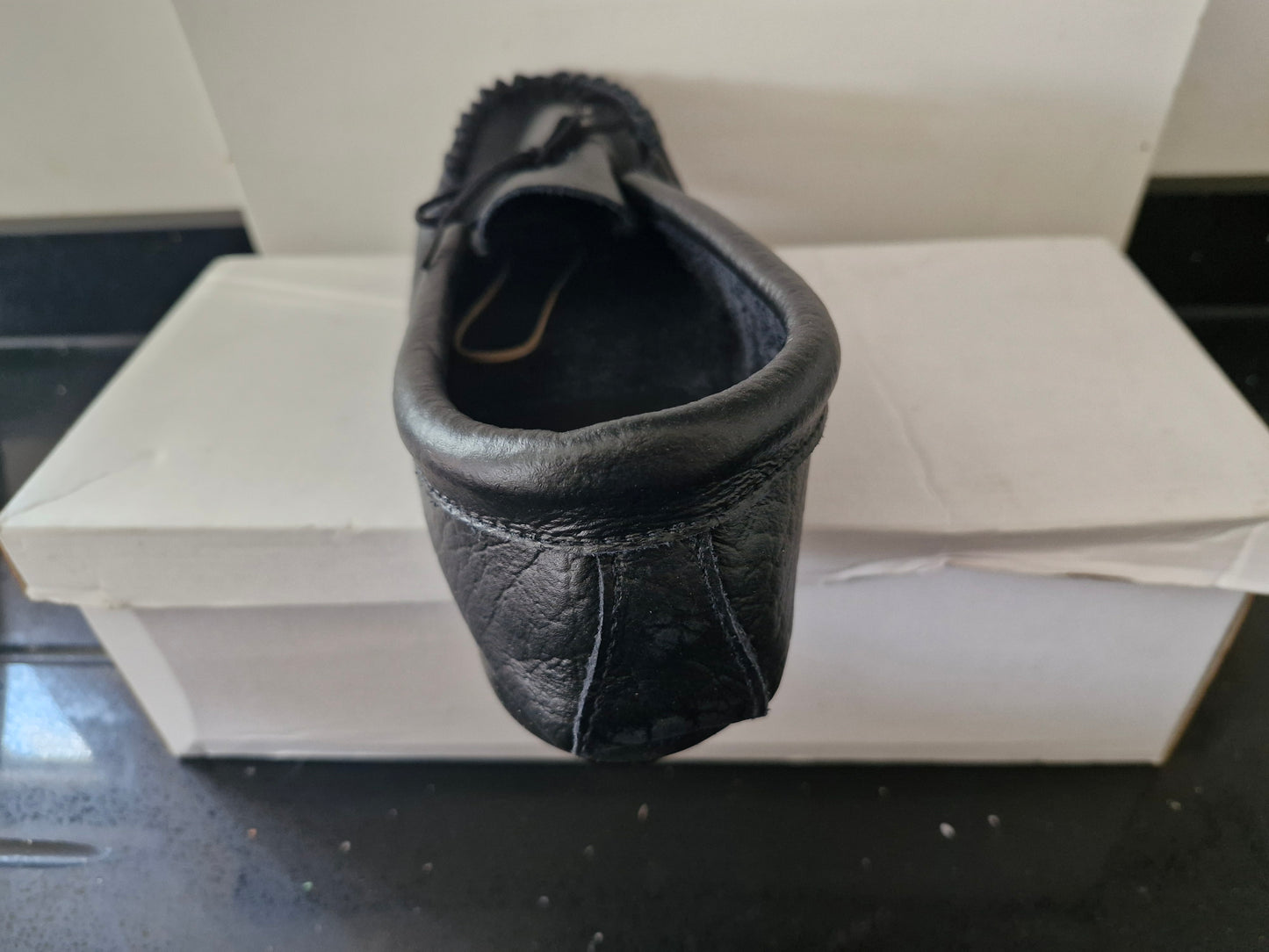 Mokkers Black Soft Leather Moccasin Shoes (MS081A)