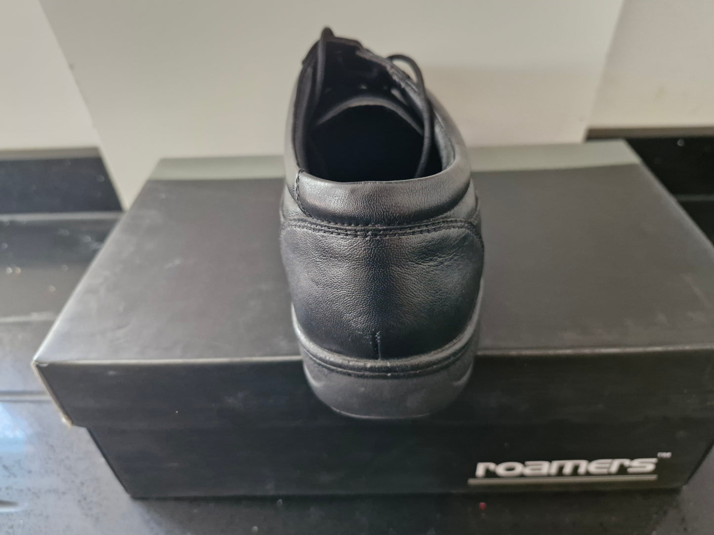 2. Roamers Black Soft Leather Square Toe Shoe Size 6 (M848A)