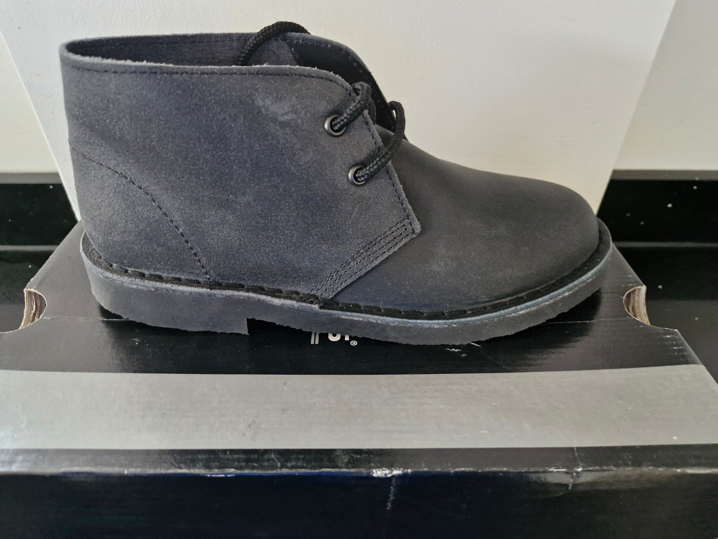 Desert Boot by Roamers - Black - 2 Eye Leather Suede (M675A)