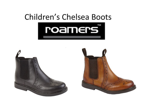 Childrens Chelsea Boot by Roamers - Brogue (B922)