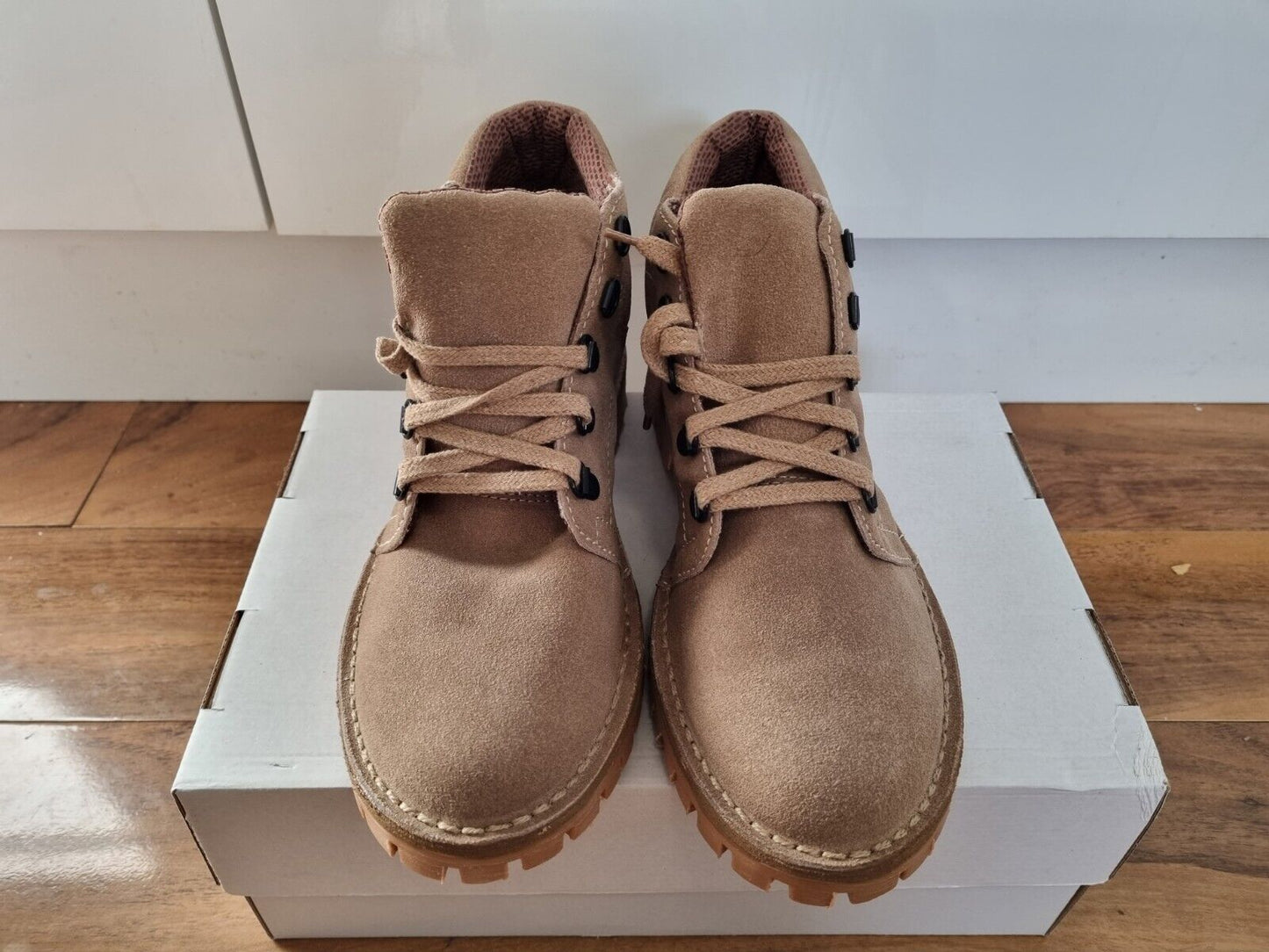 Desert Boot by Roamers - Taupe - D Ring Tread Sole Suede Leather (M496TS)