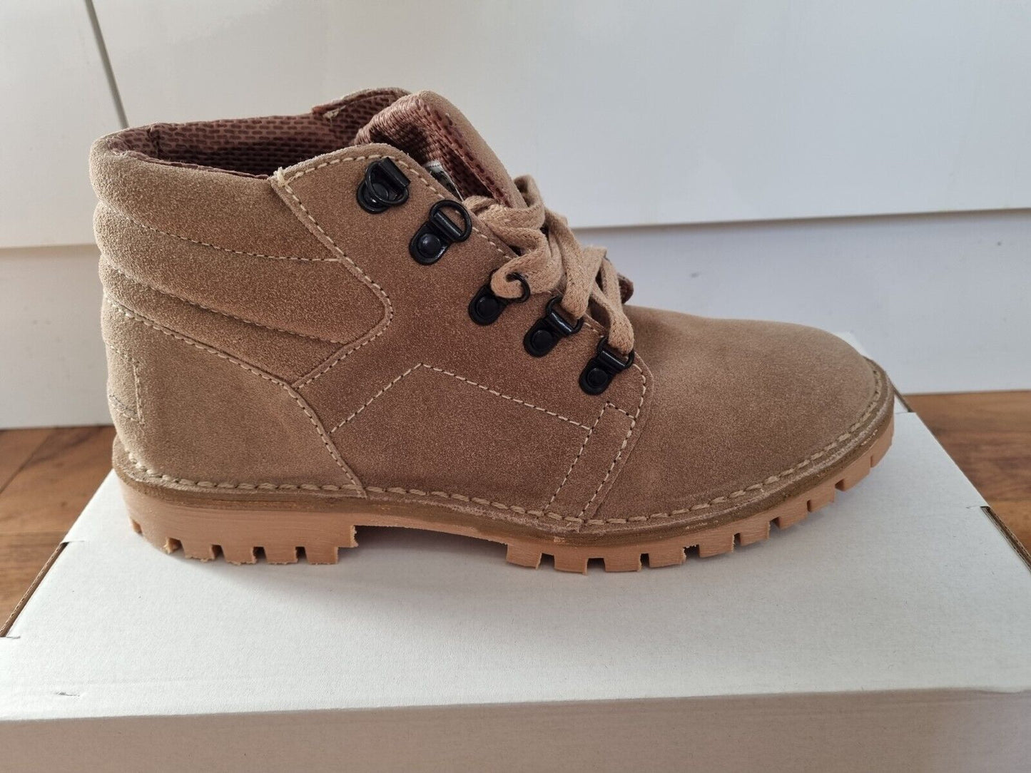 Desert Boot by Roamers - Taupe - D Ring Tread Sole Suede Leather (M496TS)