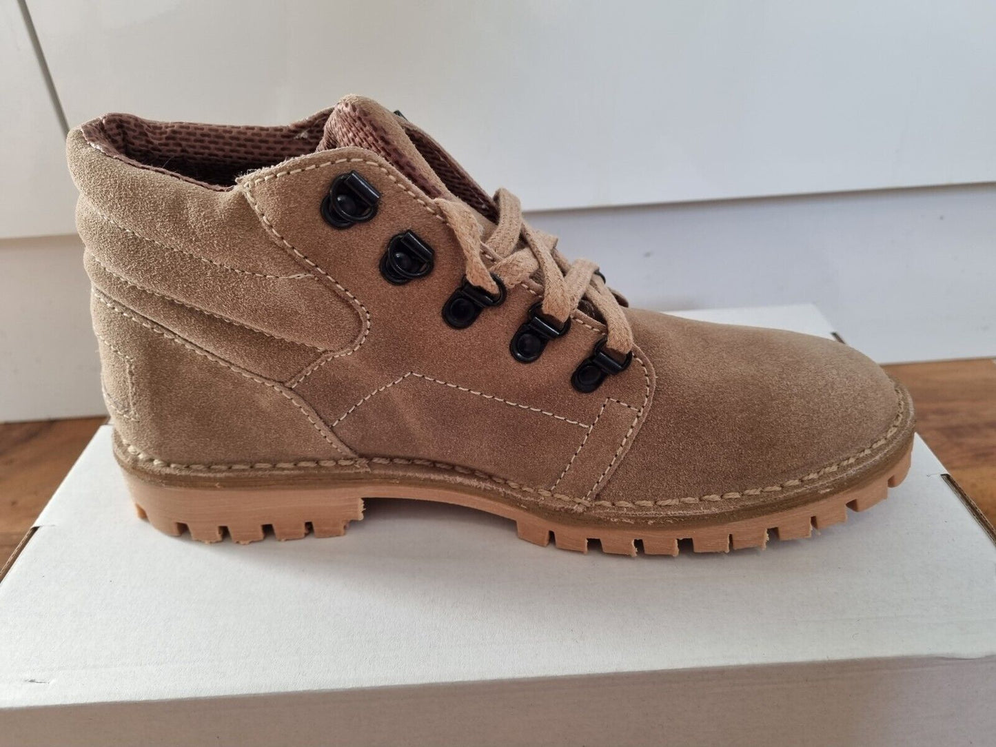 Desert Boot by Roamers - Taupe - D Ring Tread Sole Suede Leather (M496TS)