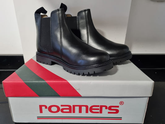 Childrens Chelsea Boot by Roamers - Black Hi Shine (B525A)
