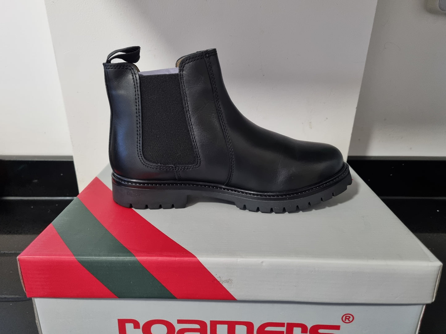 Childrens Chelsea Boot by Roamers - Black Hi Shine (B525A)