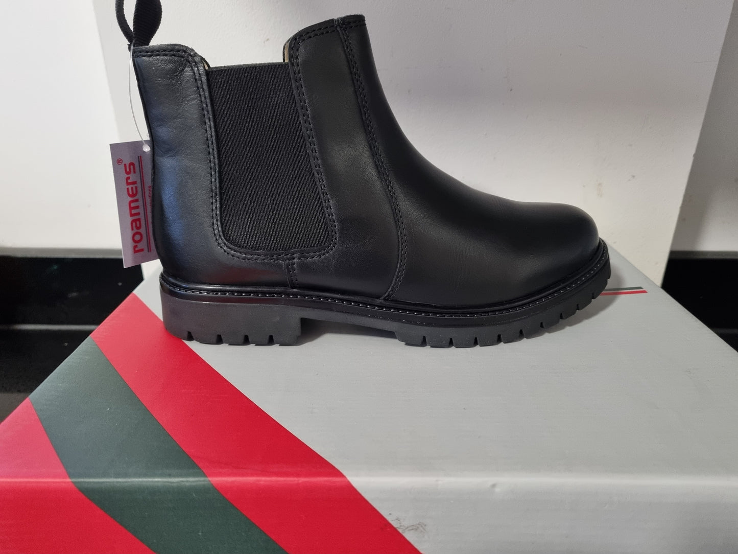 Childrens Chelsea Boot by Roamers - Black Hi Shine (B525A)