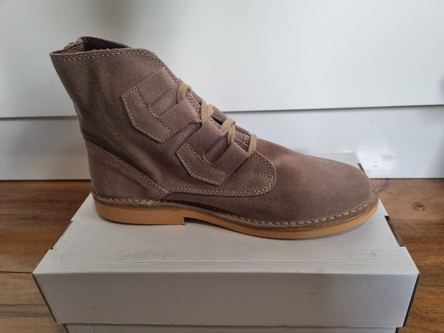 Desert Boot by Roamers - Taupe - Ghillie Tie Desert Boot - Suede Leather (M327TS)