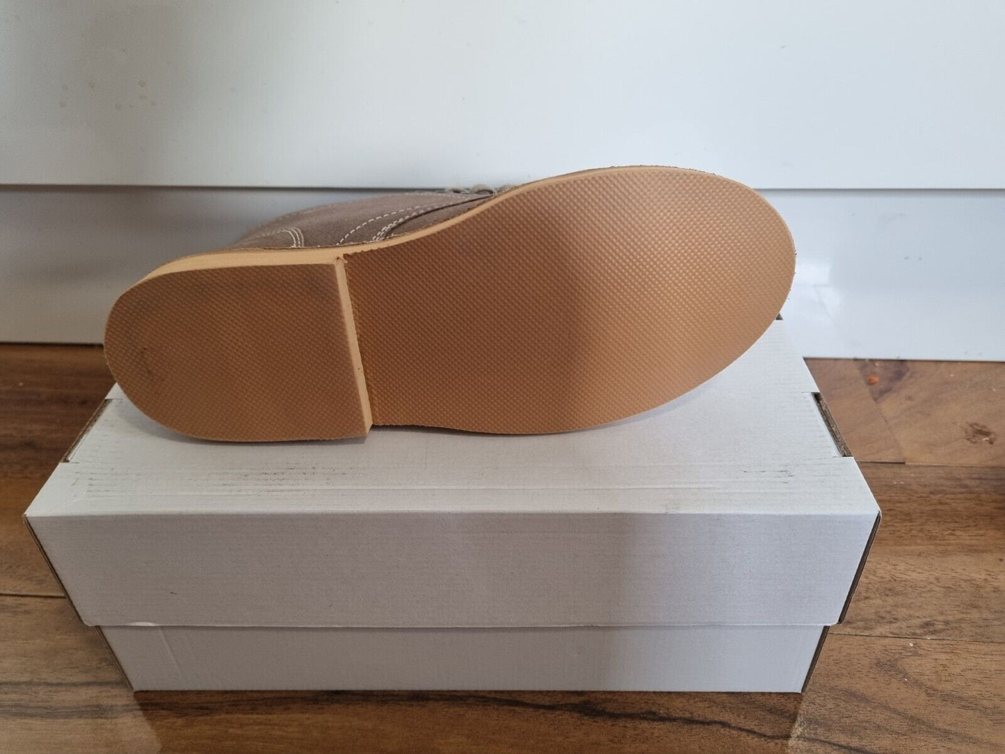 Desert Boot by Roamers - Taupe - Leisure 5 Eye Flat Sole Suede Leather (M468TS)