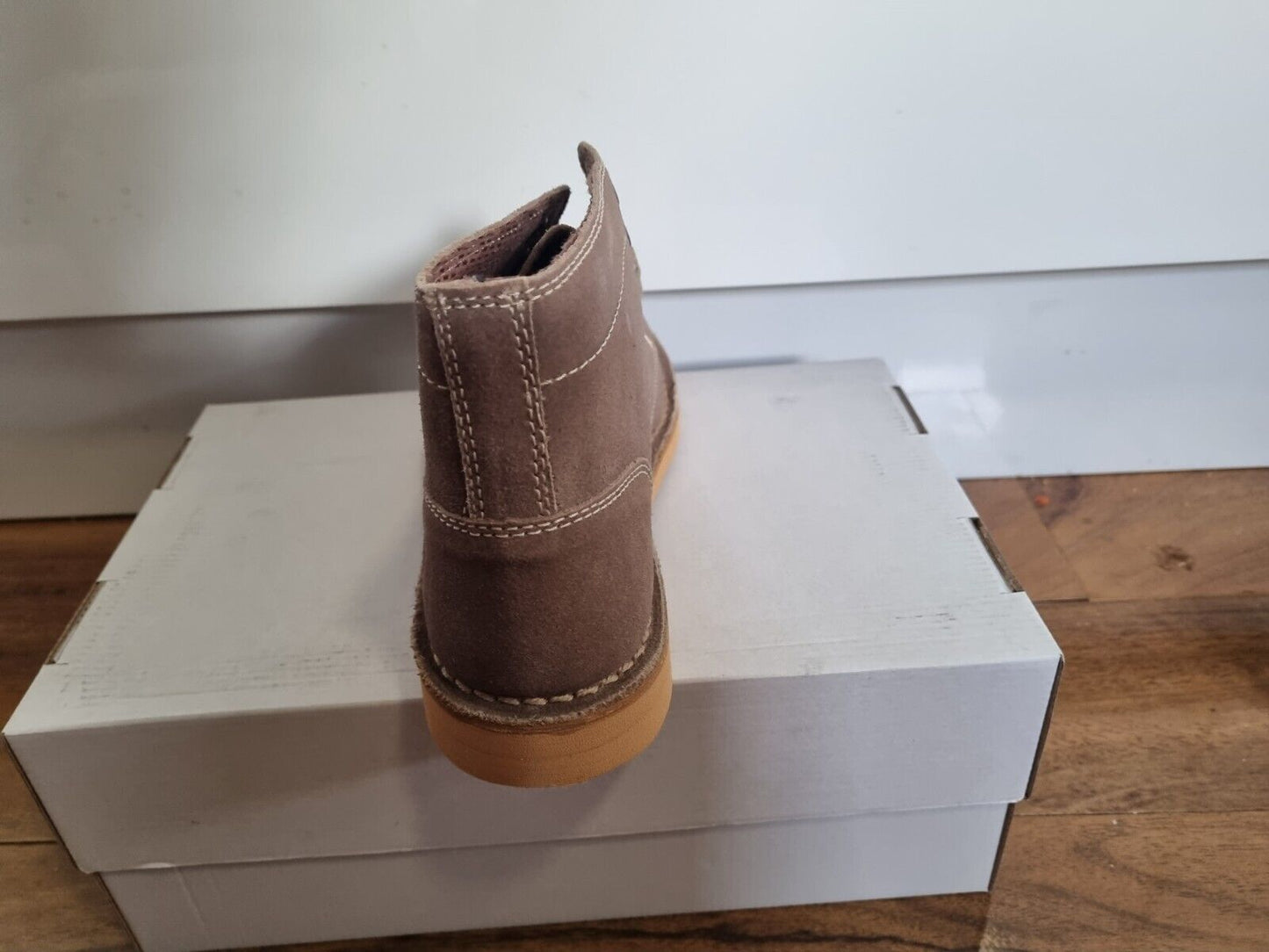 Desert Boot by Roamers - Taupe - Leisure 5 Eye Flat Sole Suede Leather (M468TS)