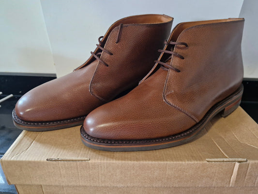 Sanders Chukka Brown Leather Lace Up Boot with Dainite Sole Size 7
