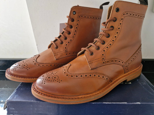 Kensington American Brogue Tan Lace Up Boot