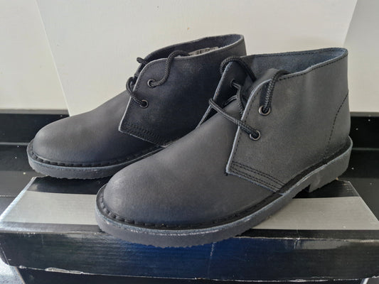 Desert Boot by Roamers - Black - 2 Eye Leather Suede (M675A)