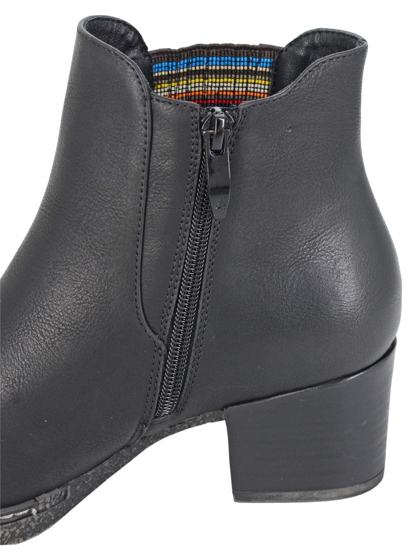Womens - Block Heel Inside Zip Ankle Boot (L591)