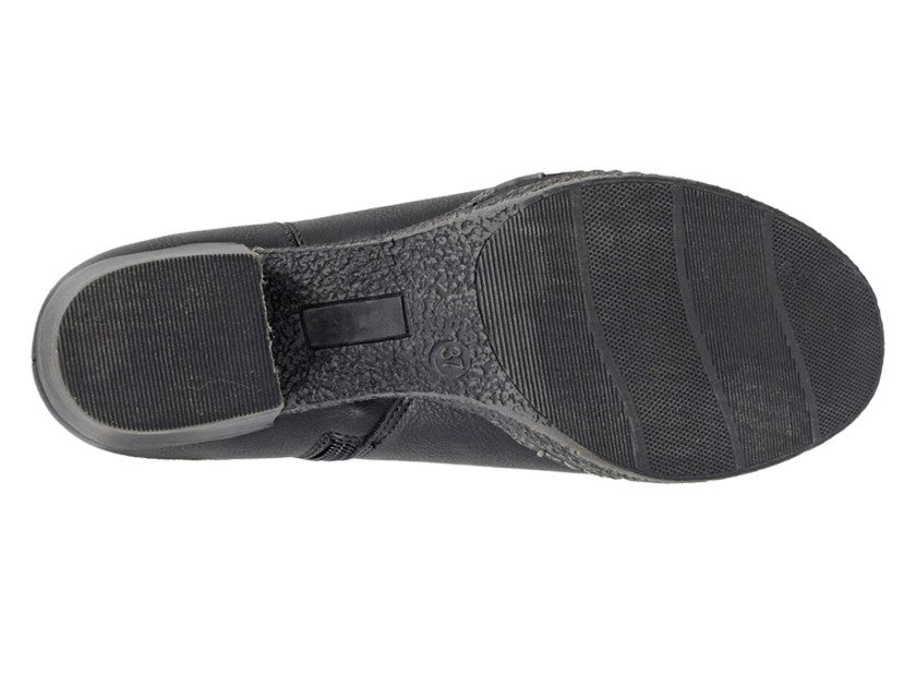 Womens - Block Heel Inside Zip Ankle Boot (L591)