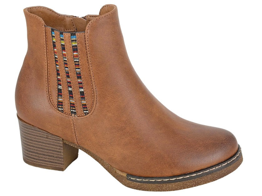 Womens - Block Heel Inside Zip Ankle Boot (L591)