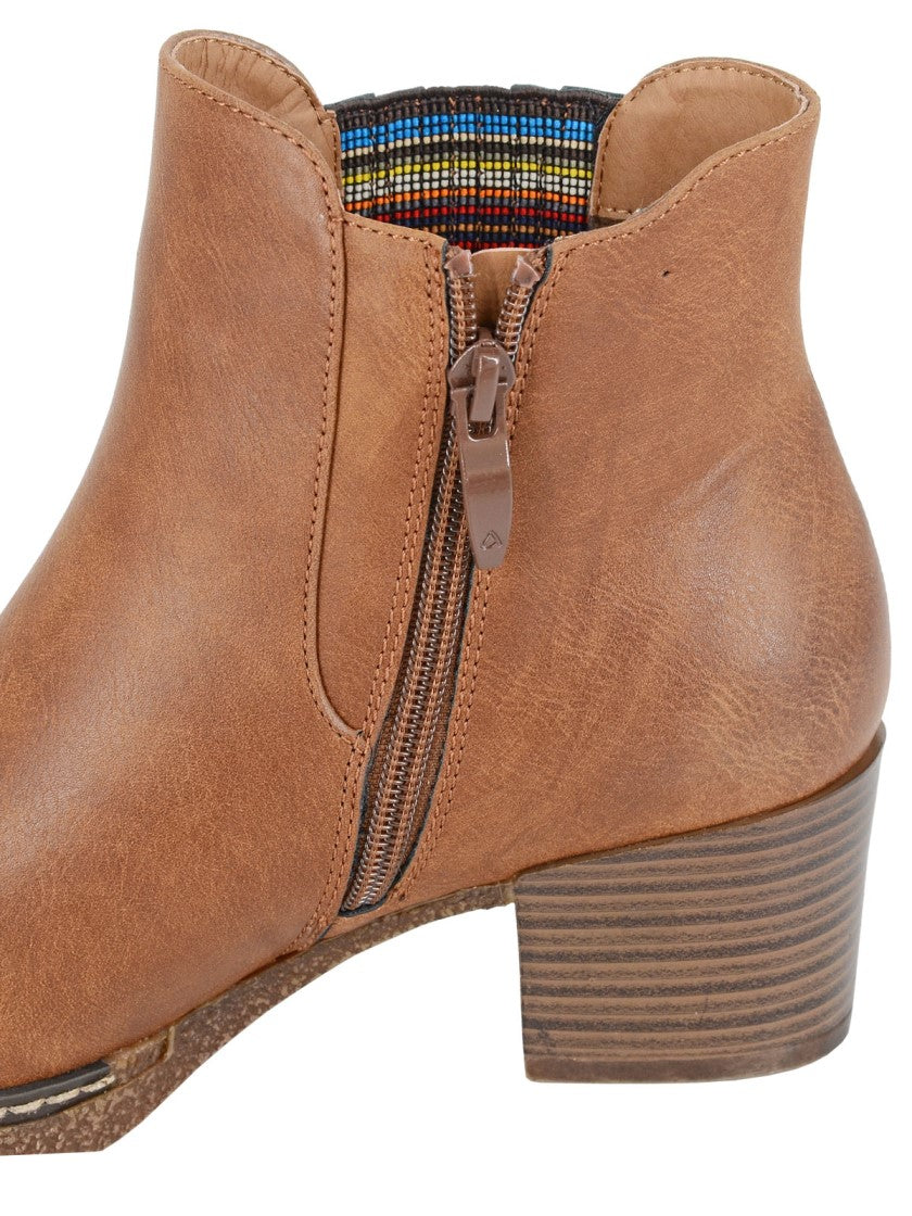Womens - Block Heel Inside Zip Ankle Boot (L591)