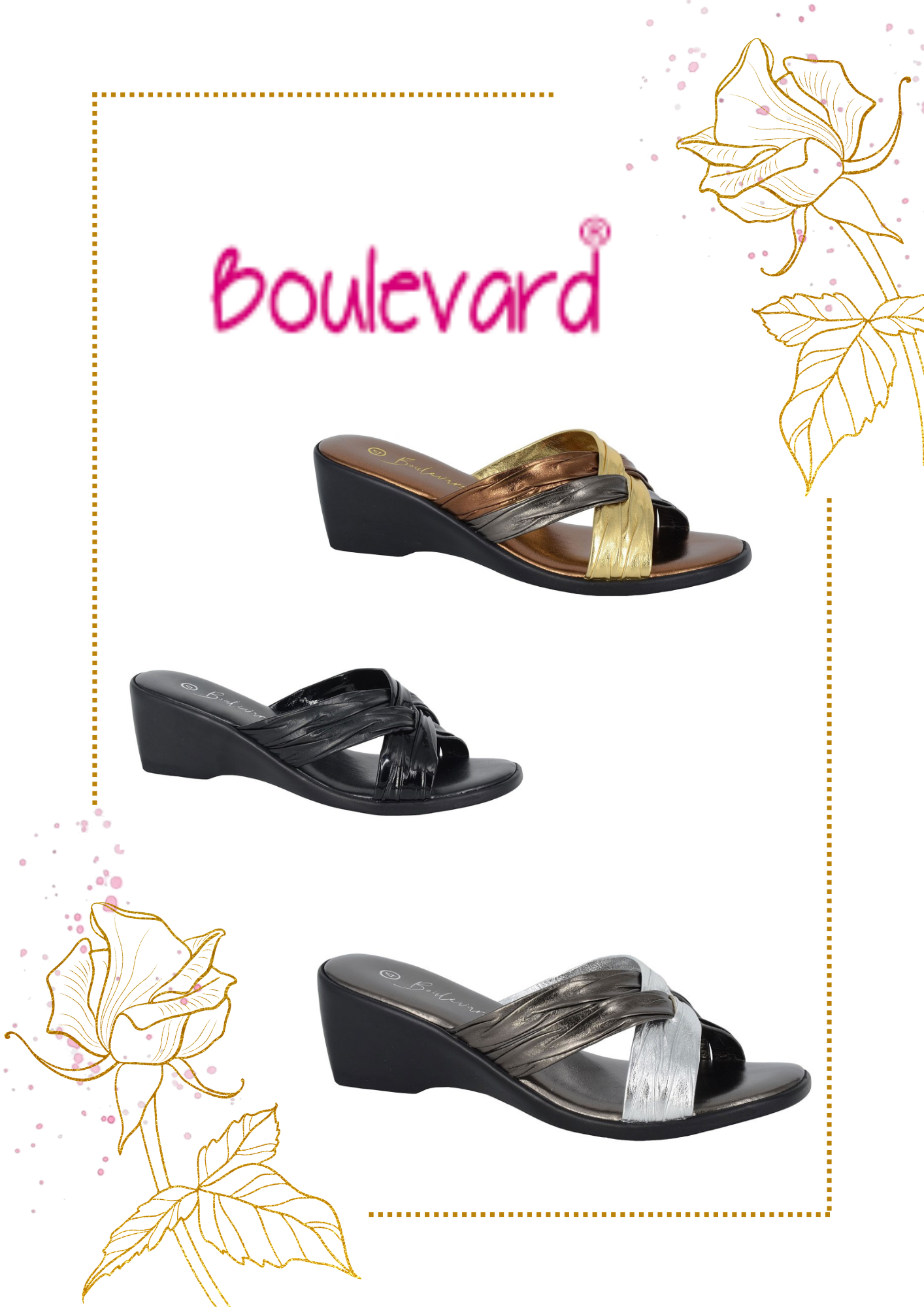 Womens - Boulevard Cross Over Sandal (L9558)