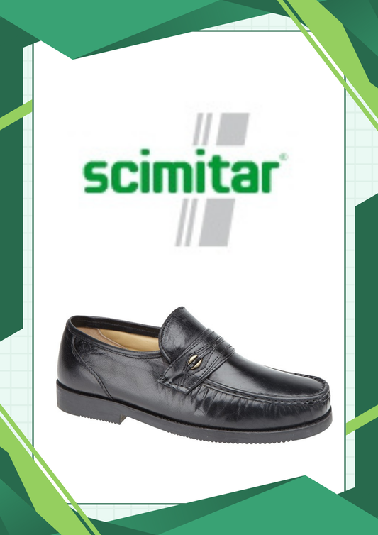 Loafer by Scimitar Extra Wide Black Softie Leather Moccasin (M478)