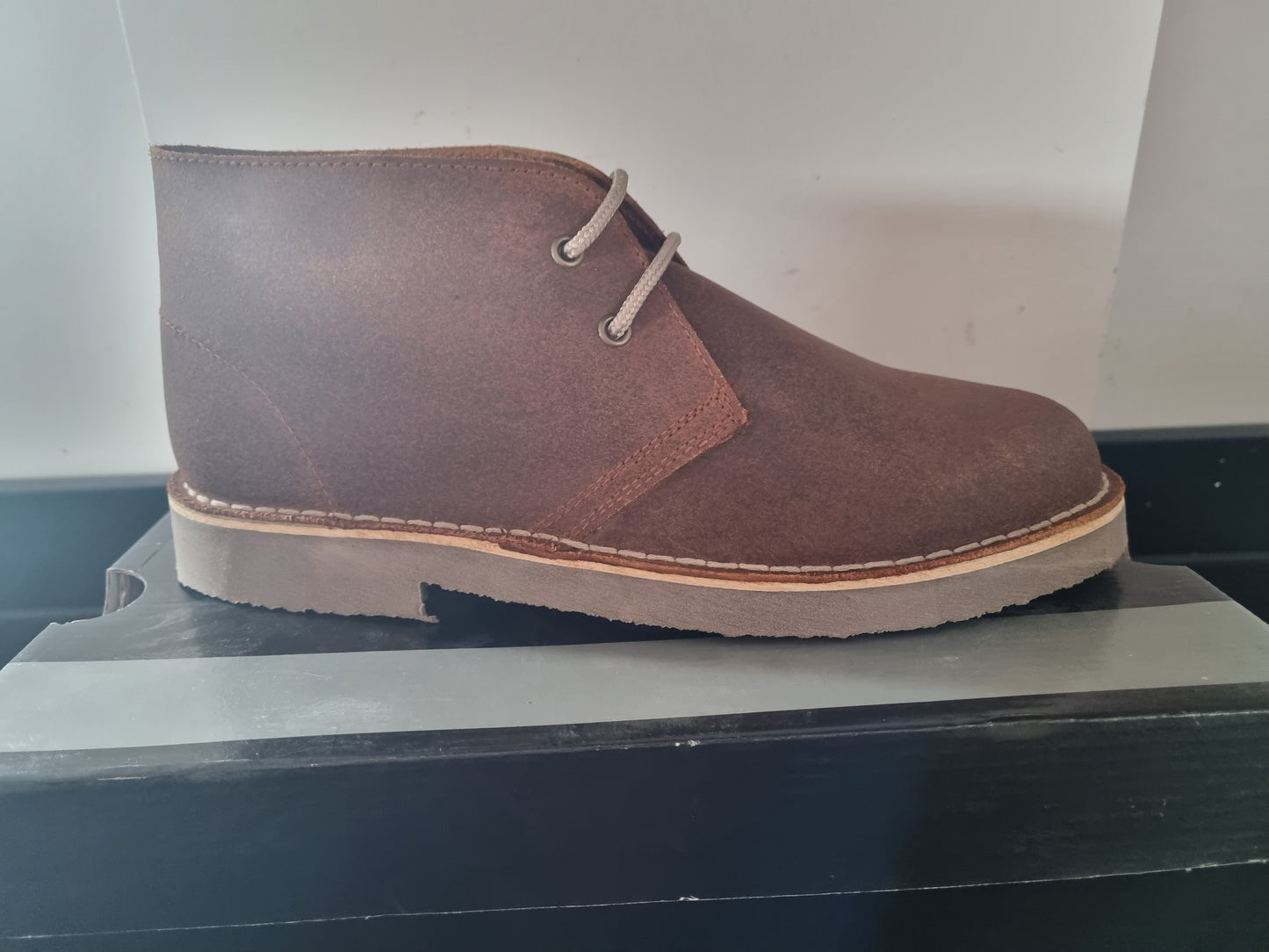 Desert Boot by Roamers - 2 Eye Brown Leather Suede (M675B)