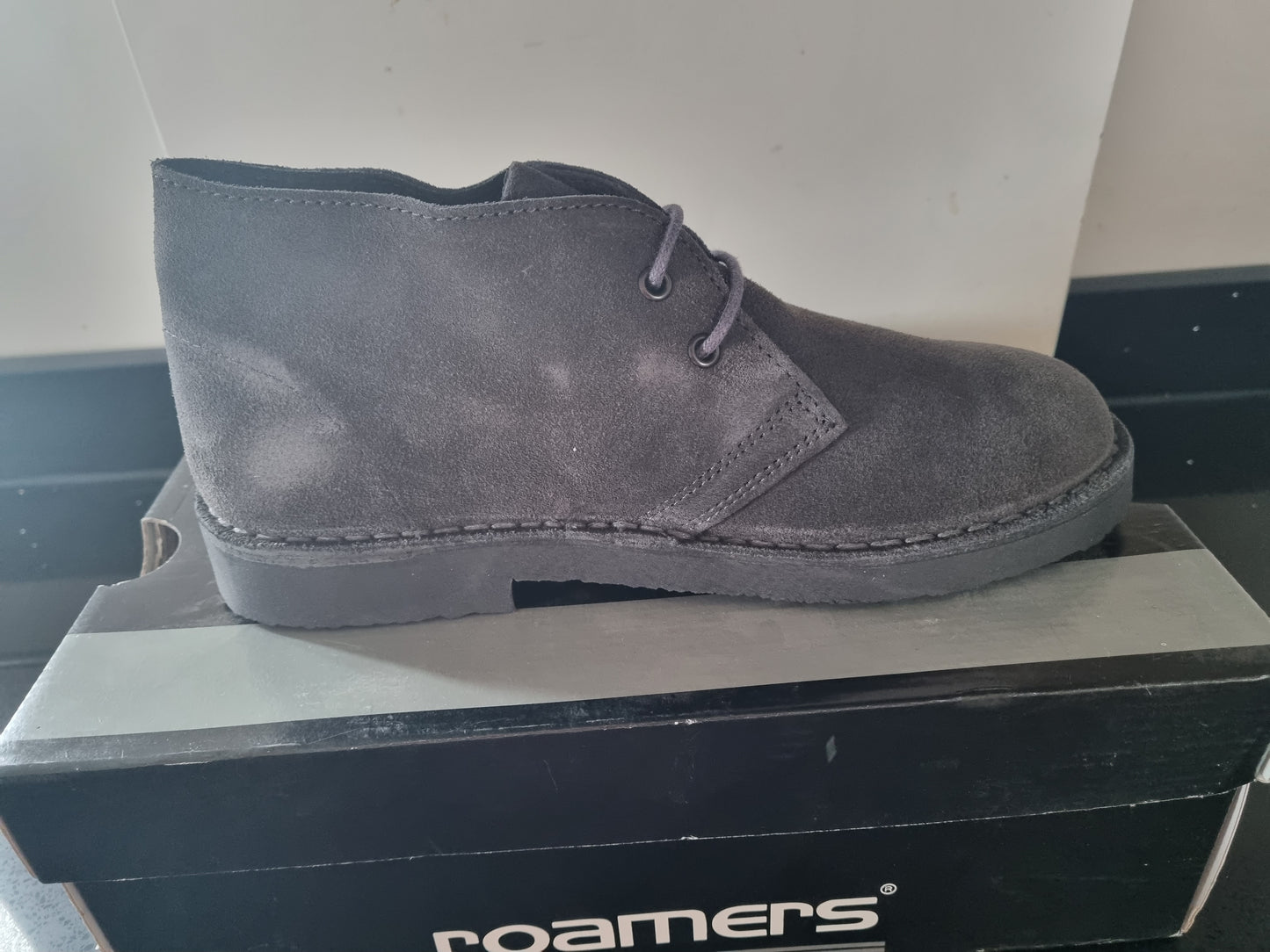 Desert Boot by Roamers - 2 Eye Grey Suede Leather (M467FS)