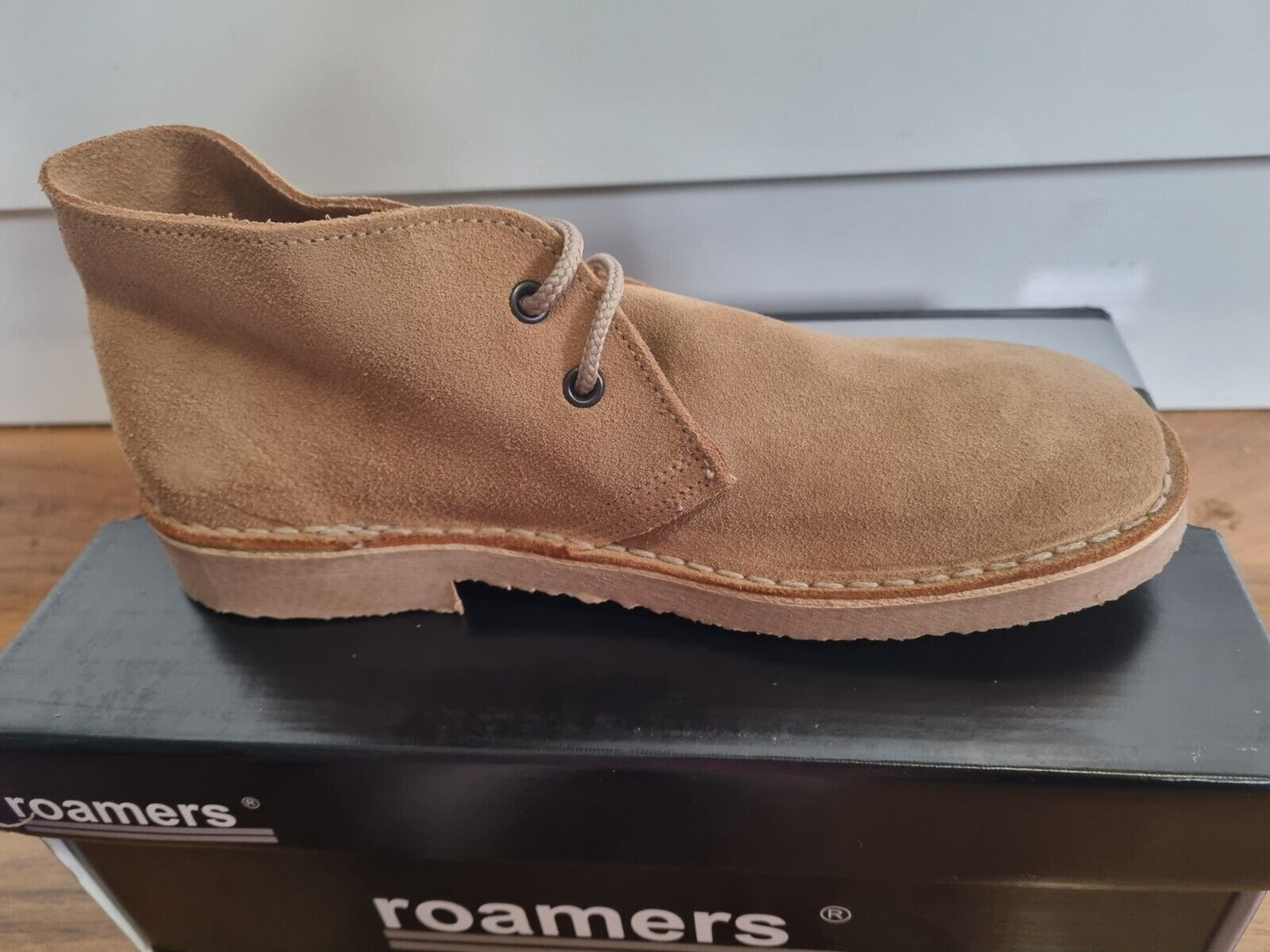 Desert Boot by Roamers - Round Toe - Stone Suede Leather (M400TS)