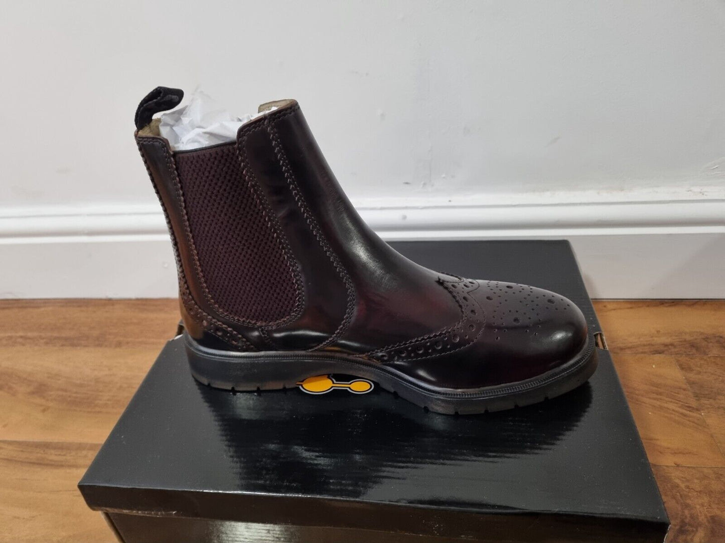 Chelsea Boot by Grafters - Hi-Shine Burgundy Brogue Leather (M281BD)