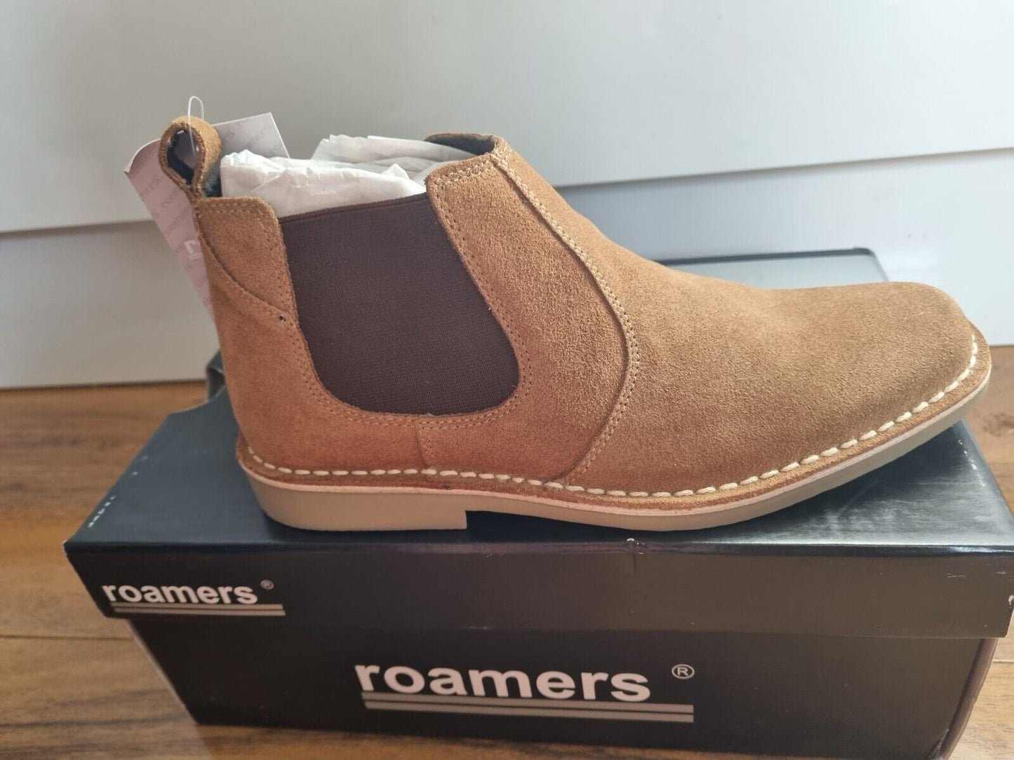 Desert Boot by Roamers - Chelsea - Taupe Suede Leather (M765BS)