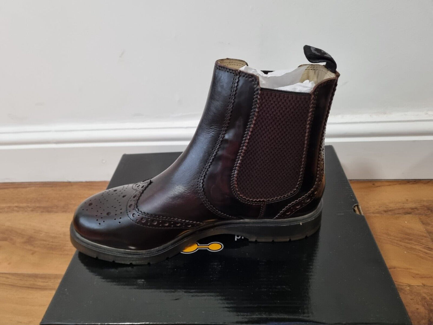 Chelsea Boot by Grafters - Hi-Shine Burgundy Brogue Leather (M281BD)