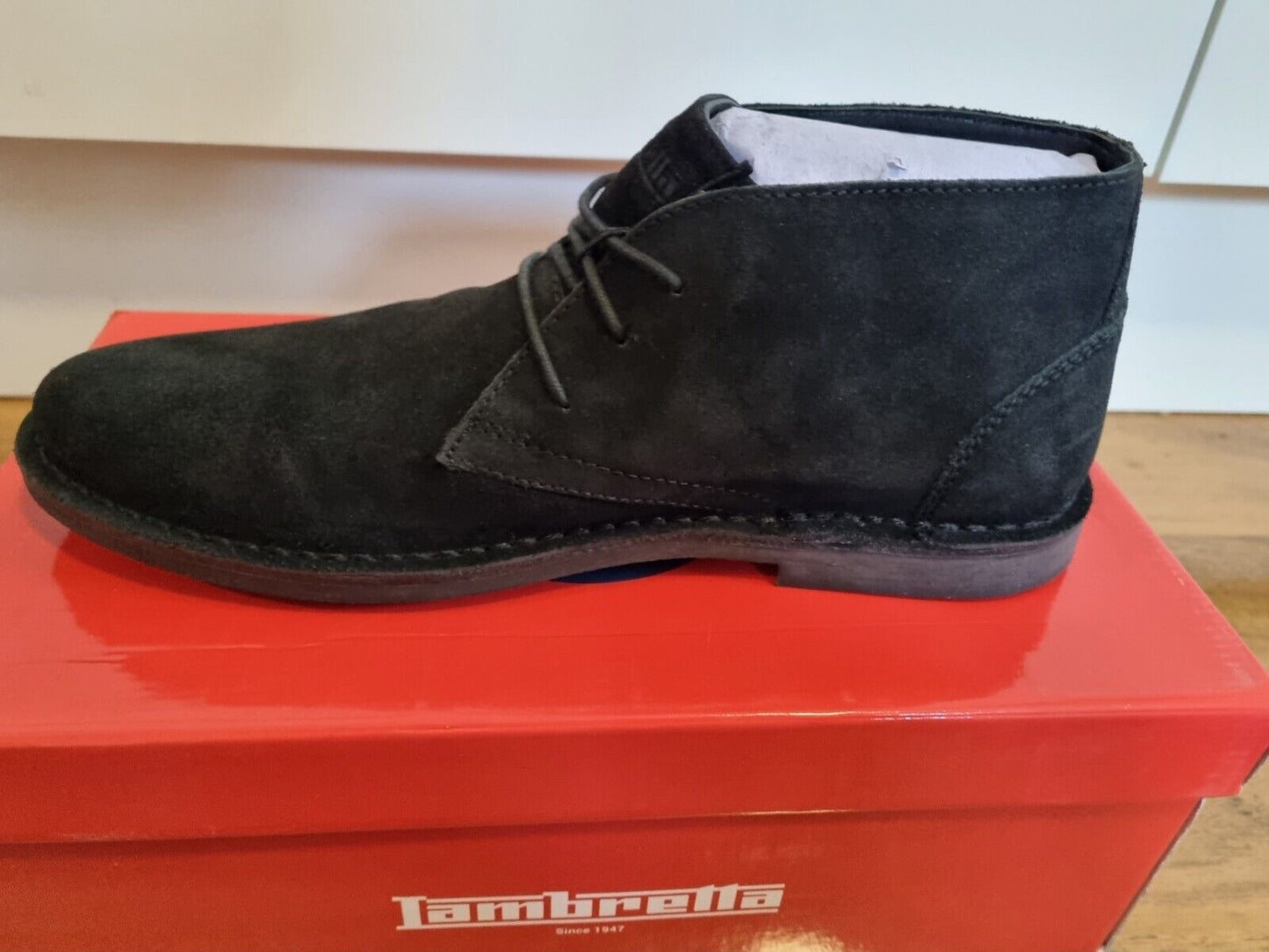 Desert Boot by Lambretta - Chiswick 3 Eye  – Black Suede Leather (M194AS)