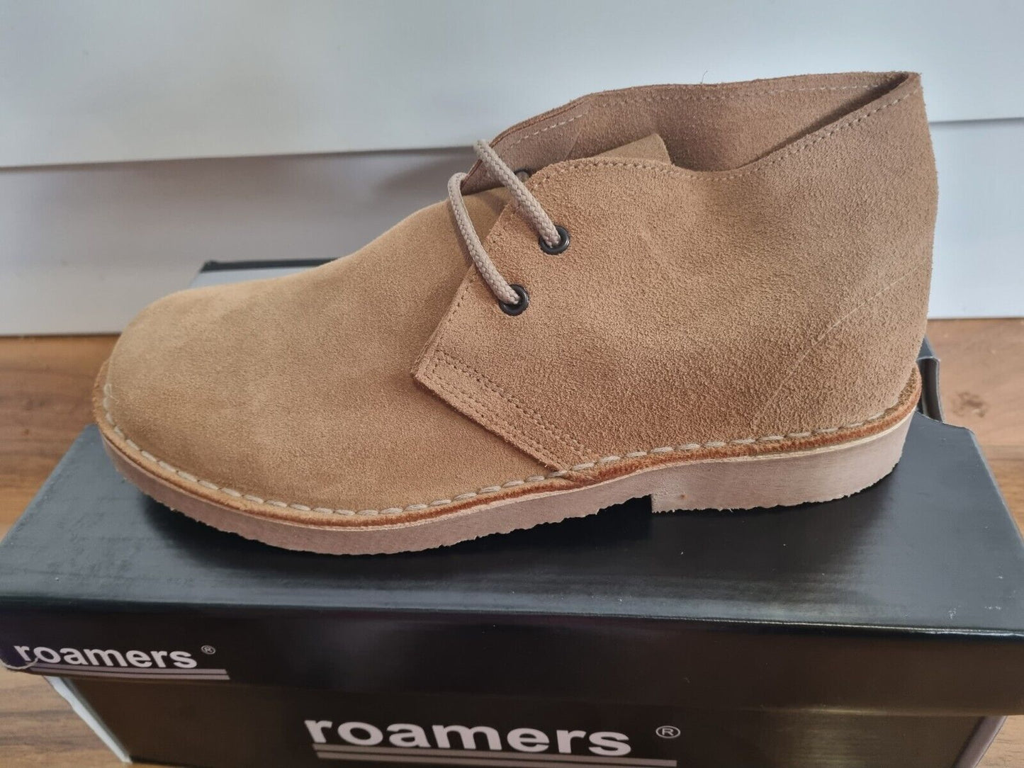 Desert Boot by Roamers - Round Toe - Stone Suede Leather (M400TS)