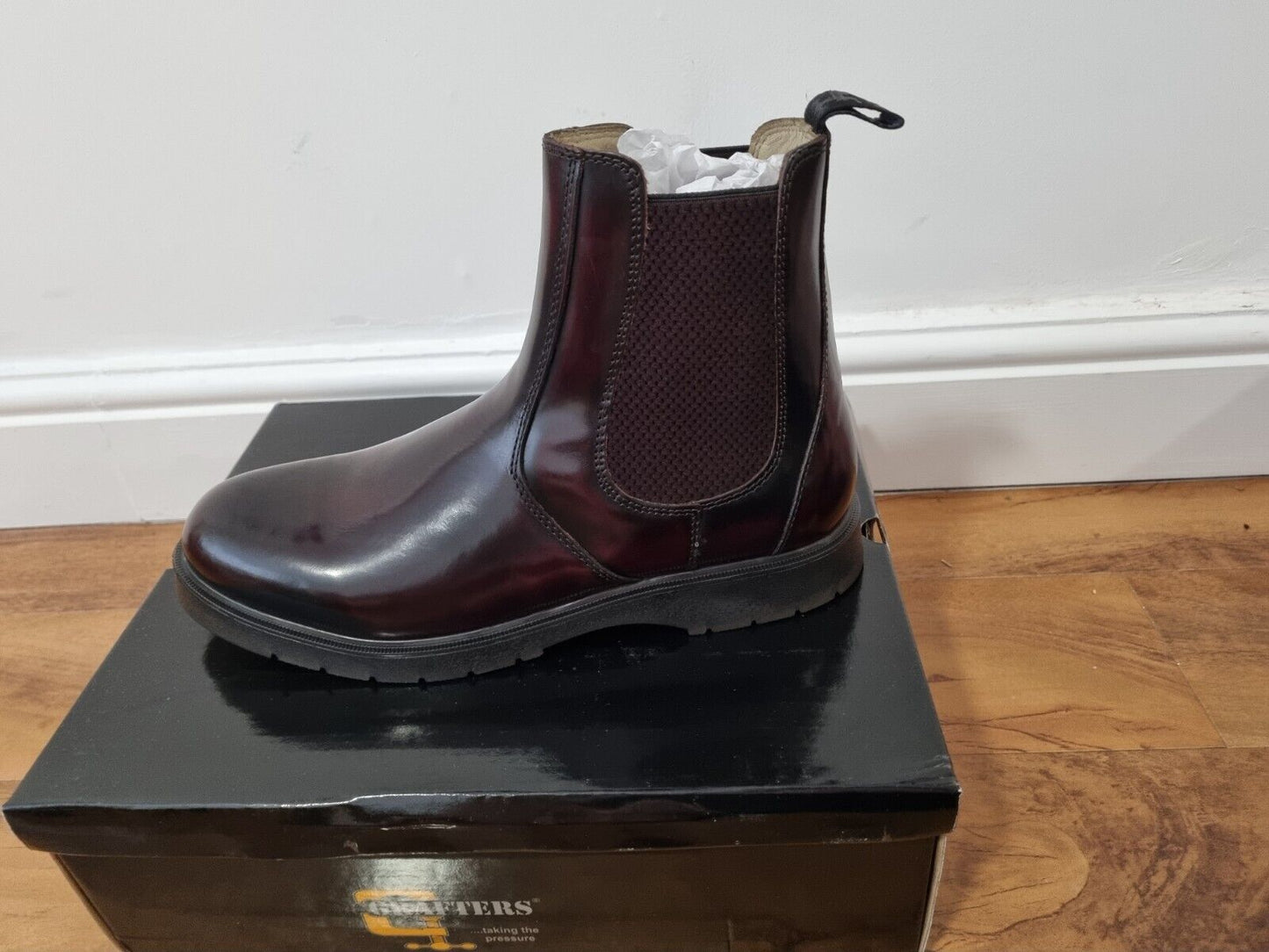Chelsea Boot by Grafters - Hi-Shine Burgundy Leather (M186BD)