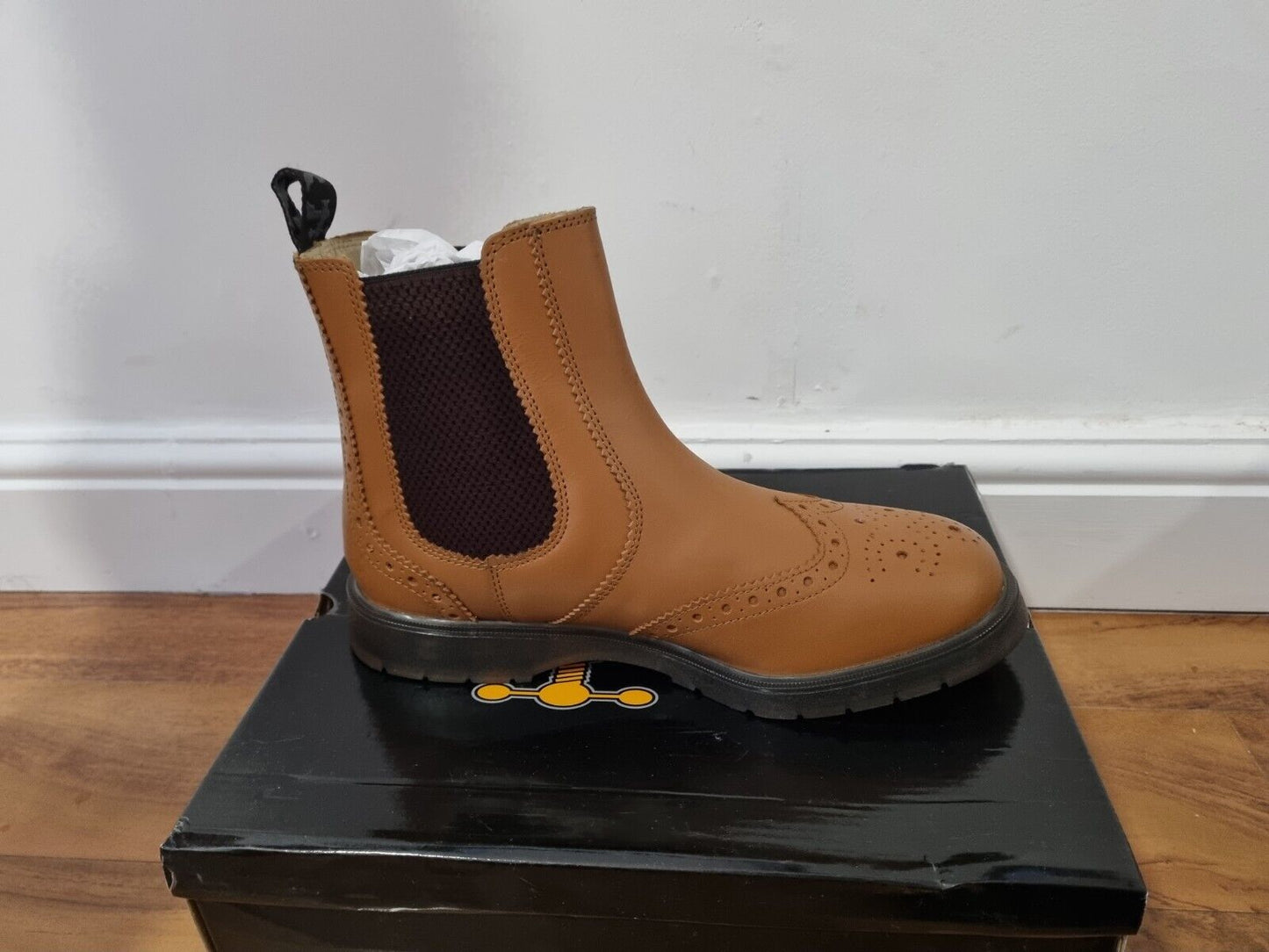 Chelsea Boot by Grafters - Tan Brogue Leather (M281BT)