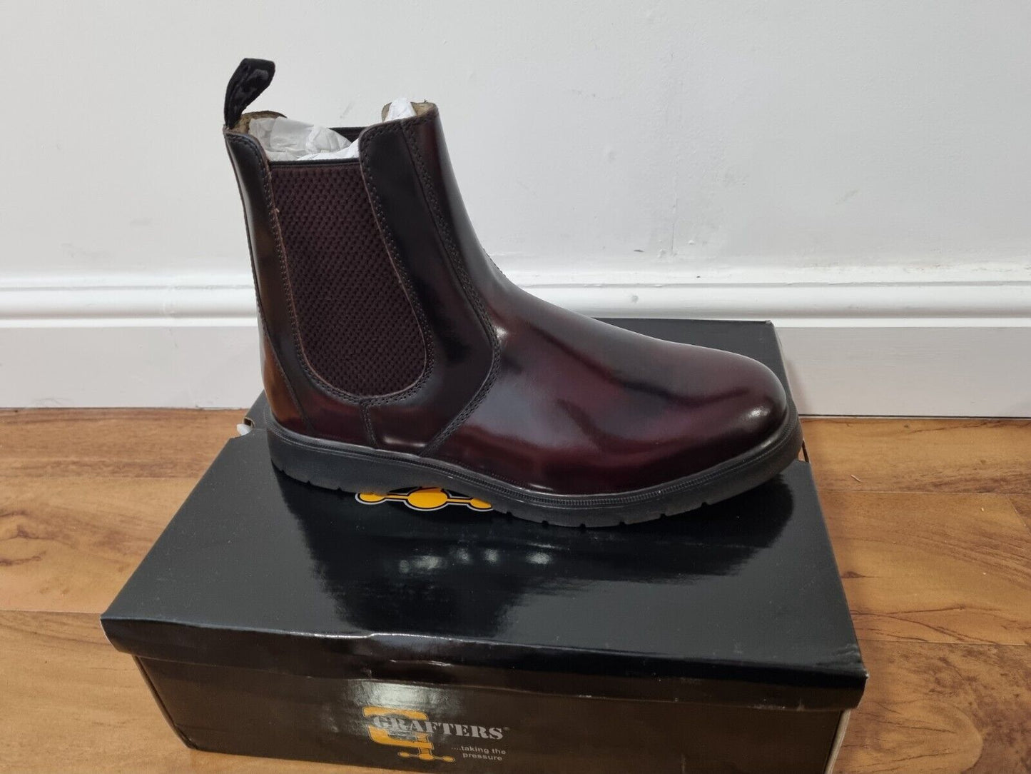 Chelsea Boot by Grafters - Hi-Shine Burgundy Leather (M186BD)