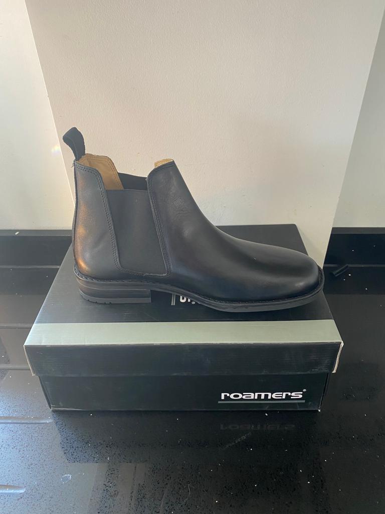 Chelsea Boot by Roamers - Black Leather - Wide Fit (M278A)