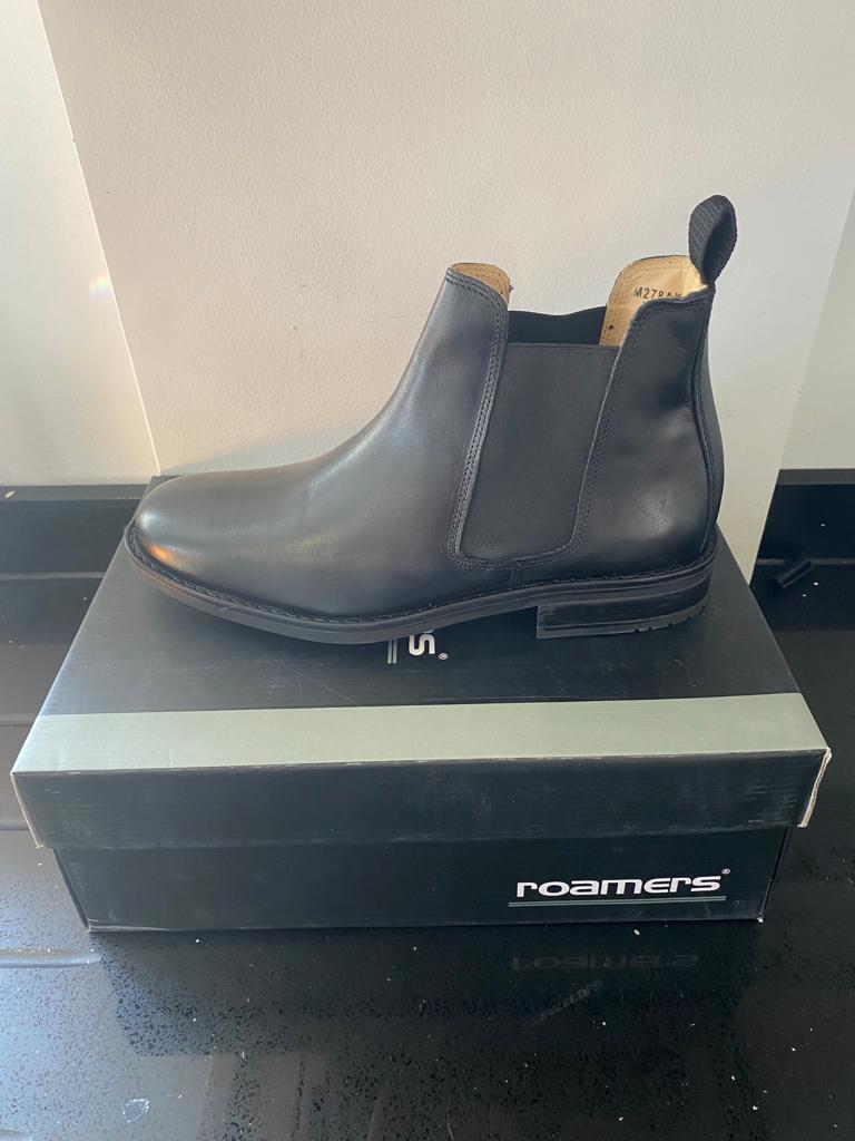 Chelsea Boot by Roamers - Black Leather - Wide Fit (M278A)